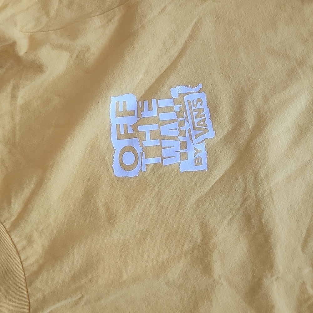 Off The Wall By Vans Yellow Cropped Shirt - Picture 2 of 4